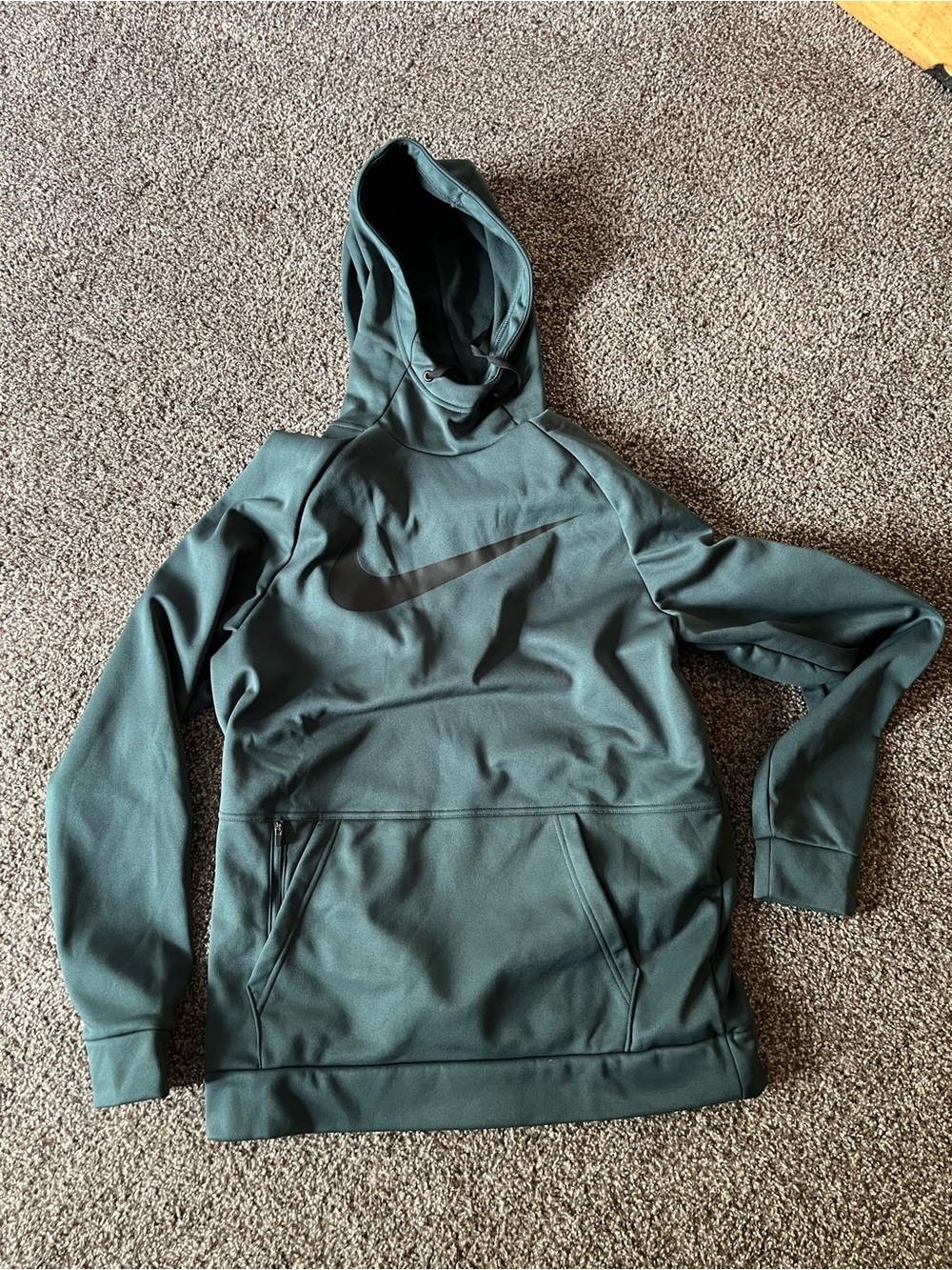 Nike Green Hooded Pullover with Black Swoosh